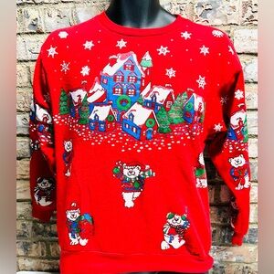 Vintage 1991 Jane Colby Holiday Christmas Colorful Sweater Women’s Size Small